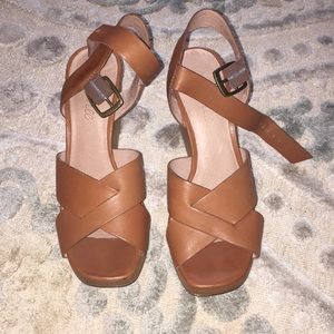 Madewell brown wedge sandals